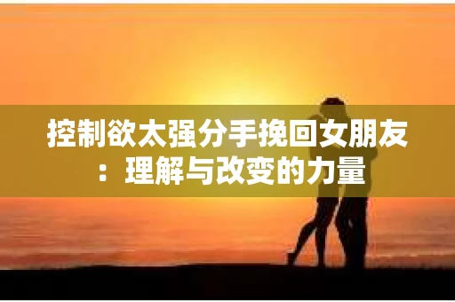控制欲太强分手挽回女朋友：理解与改变的力量
