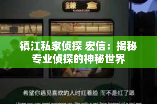 镇江私家侦探 宏信：揭秘专业侦探的神秘世界