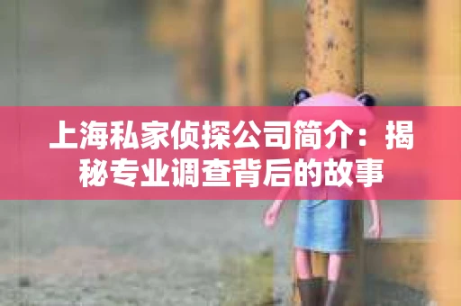 上海私家侦探公司简介：揭秘专业调查背后的故事