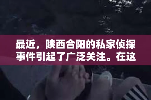 最近，陕西合阳的私家侦探事件引起了广泛关注。在这个信息爆炸的时代，隐私保护显得尤为重要。今天，我们就来聊聊这个事件，看看它背后的一些故事。