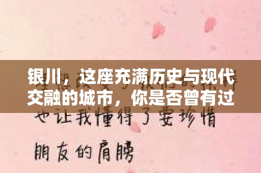 银川，这座充满历史与现代交融的城市，你是否曾有过这样的疑问：银川有私家侦探公司吗？今天，就让我带你一起揭开这个谜团。