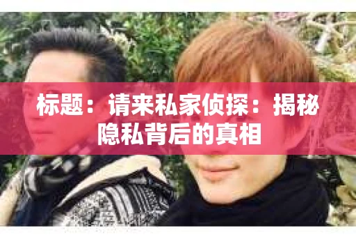 标题：请来私家侦探：揭秘隐私背后的真相