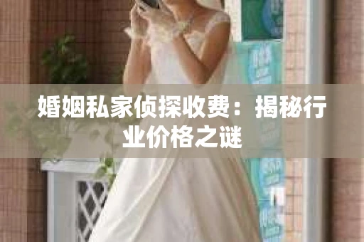 婚姻私家侦探收费：揭秘行业价格之谜