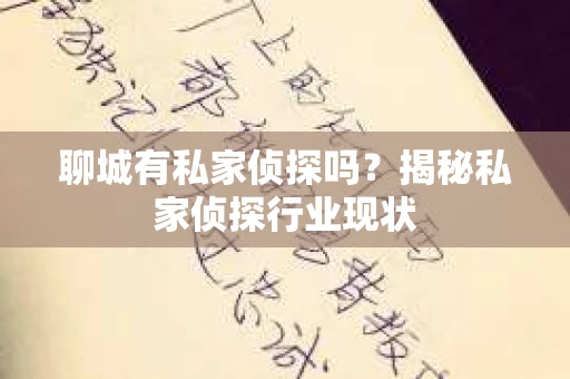 聊城有私家侦探吗？揭秘私家侦探行业现状