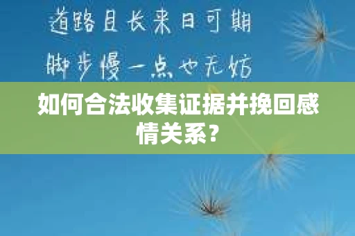 如何合法收集证据并挽回感情关系？